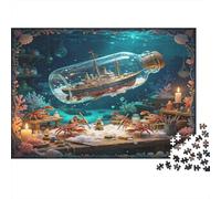 Barco en Botella Mundo Oceánico Puzzle de 1000 Piezas Papel para Adultos Escena Submarina Puzzle para Toda la Familia Relajación Interacción Decoración Hogar Regalo 70x50cm/1000pcs