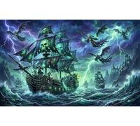 Barco Fantasma Calavera Puzzle De Madera 500 Piezas Adultos Y Niños,14 Años+,Reto,Anti-estrés,Rompecabezas,Deco Pared,Regalo Ideal,Madera,Desafío,Relax,Educativo (52x38cm)