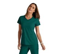 Barco Grey'S Anatomy Spandex Stretch Direct - Camiseta quirúrgica para Mujer, Cuello en V, para Mujer, Verde Cazador, Medium