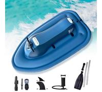 Barco inflable con scooter desmontable, motor eléctrico, 130 minutos de funcionamiento, capacidad de 330 libras, para uso en piscina, lago y océano
