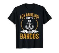 Barco Los Abuelos Guays Tienen Barcos Capitán del Buque Camiseta, Hombre, Negro, 6XL