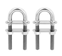 Barco marino U perno popa proa ojo amarre abajo, RV yate de acero inoxidable con tuercas hexagonales y arandelas, 4-1/2 "longitud general, 3/8" stock, 3" longitud de rosca (2)