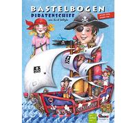 ATELIER COLOR Barco pirata para manualidades con piratas y tesoro para jugar: modelo de barco 3D para cortar y manualidades de papel para niños a partir de 6+