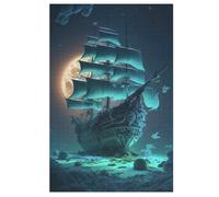 Barco pirata rompecabezas adulto 1000 piezas regalo familia rompecabezas clásico 3D niños juguete de madera regalo único 78 × 53 cm
