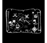 Barco pirata y mapa del tesoro Mapa pirata Mapa de Nunca Jamás Calcomanías de tallado fino 64x92.9cm Varios tamaños Blanco