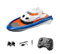 Barco RC 1/32 para Niños, Juguete Acuático a Control Remoto, Mini, Impermeable, con Doble Motor para Y Piscinas, Azul