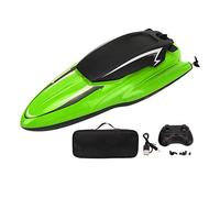 Barco RC Control remoto de alta velocidad 2,4 GHZ 2 hélices de juguete para adultos y niños (Verde)