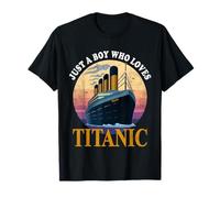 Barco Solo un niño que ama el Titanic Boat Titanic Boat Titanic Boys Camiseta
