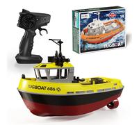 Barco teledirigido 686 1/72, potente barco teledirigido inalámbrico de doble Motor, barco teledirigido eléctrico de 2,4G, modelo de remolque, juguetes para niño Negro