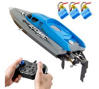 Barco teledirigido RC Boat con 30 km/h de alta velocidad IPV7 impermeable 2,4 GHz 4 canales barco de carreras para niños adultos High Speed Racing Boat