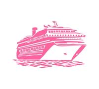 Barco Titanic Crucero Olas Mar Océano Playa Navegación Calcomanías de letras 48x75.5cm Varios tamaños Rosa
