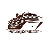 Barco Titanic Crucero Olas Mar Océano Playa Navegación Calcomanías de vinilo para murales y paredes 32x50.3cm Personalización personalizada Café