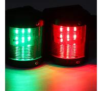 Barco Verde Estribor Y Rojo Lado Negro Popa, Par de Lámpara de Señal IP66 Rojo Verde LED Luz de Advertencia de Navegación para Barco Marino Yate 12 V Ancla Señal Mástil Luz