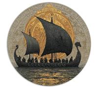 Barco Vikingo, Ancient Greek Rune Patterns 1000pcs (67.5x67.5cm) Rompecabezas para Adultos - Juguete De Bricolaje
