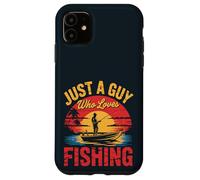 Barco vintage al atardecer solo un chico que ama pescador de pesca Carcasa para iPhone 11