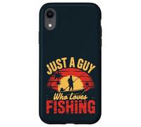 Barco vintage al atardecer solo un chico que ama pescador de pesca Carcasa para iPhone XR