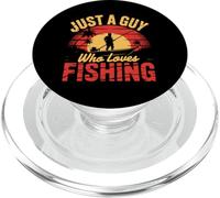 Barco vintage al atardecer solo un chico que ama pescador de pesca PopSockets PopGrip para MagSafe