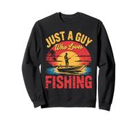 Barco vintage al atardecer solo un chico que ama pescador de pesca Sudadera