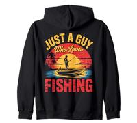Barco vintage al atardecer solo un chico que ama pescador de pesca Sudadera con Capucha