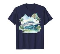 Barco y Brújula Crucero Navegación Marítima Viaje Náutico Camiseta