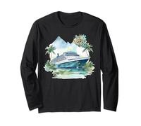 Barco y Brújula Crucero Navegación Marítima Viaje Náutico Manga Larga