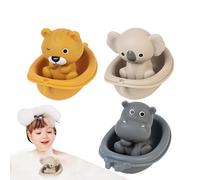 Barcos De Baño Apilables De Juguete - Juego De Juguetes Flotantes Para Bañera De 210 G De 6 Piezas, Barcos De Baño De Animales Para Bebés Pequeños, Juguetes Para Jugar En El Agua En La Playa Y La Duch
