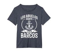 Barcos Divertido Navegación Los Abuelos Tienen Barcos Camiseta, Mujer Tallas Grandes, Azul Jaspeado, 3XL Grande