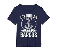 Barcos Divertido Navegación Los Abuelos Tienen Barcos Camiseta, Mujer Tallas Grandes, Azul Marino, 3XL Grande