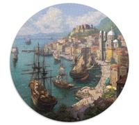 Barcos en Puertos de Ciudades Italianas Rompecabezas para Adultos || De Diversión Familiar 1000pcs (67.5x67.5cm)