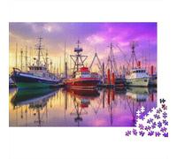Barcos Pescadores Puerto Puzzle 1000 Piezas Camión de Llama monstruoso Cartón Reciclado para Parejas Noche Familiar para Entretenimiento Mejor Regalo Oferta 38x26cm/1000pcs