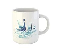 Barcos Vikingos Drakkars En El Mar Nórdico Barcos De Guerra De Madera Tazas De Regalo Graciosa Tazón Cerámica Tazón De Café Regalos Divertidos Para Amigos Familiares Navidad 330Ml
