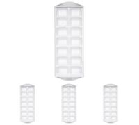 BarCraft Bandeja para Cubitos de Hielo, 14 Cubitos de Hielo, Plástico, 26 x 12cm, Blanco (Paquete de 4)