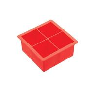 BarCraft Cubitera de Silicona Grande, Color Rojo, 11 x 11 x 4,5 cm