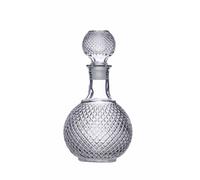 BarCraft Decantador de Whisky y Marcas, Cristal Tallado, Tapón con Sello de Silicona, 1L