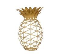 BarCraft Jarrón Metálico con Forma de Piña para Corchos de Vino, 20 x 28 cm - Dorado