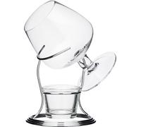 BarCraft Juego de Regalo de Vaso de Brandy y Calentador, Vaso de 350ml, Soporte para Velas de té y Soporte de Metal, Juego de 3 Piezas