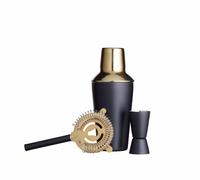 Bar Craft Kit de coctelería de lujo Negro/Dorado, caja regalo, 3 unidades