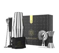 BarDeluxe Boston Shaker - Juego de cócteles (5 piezas, 750 ml, coctelera Boston, acero inoxidable, accesorios de cóctel), color plateado