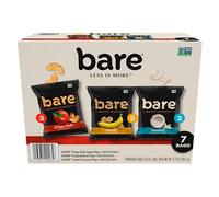Bare Baked Paquete variado de bocadillos crujientes de frutas, 7 unidades, sin gluten, sin azúcar, surtido de 7 piezas