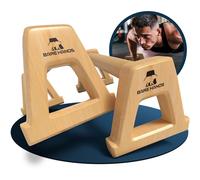 BARE HANDS Parallettes | 2 x empuñaduras de madera antideslizantes y suaves para flexiones | excelente equipo de calistenia | interior y exterior | ideal para paradas de manos y flexiones