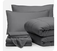 Bare Home Bed-in-A-Bag Juego de edredσn y sαbanas de 7 piezas Split Head King Alternativa de plumσn Ultra suave 1800 Premium Juego de cama