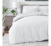 Bare Home - Juego de funda de edredón tamaño King, ultrasuave de primera calidad 1800, ligero, refrescante, con 2 fundas de almohada (king, blanco)