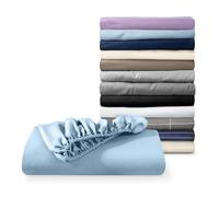 Bare Home - Sabana Bajera Ajustable 140 x 200 cm - Microfibra de Poliéster Doblemente Cepillada - Bolsillo Profundo Extra Suave, 140 x 200, Azul Claro