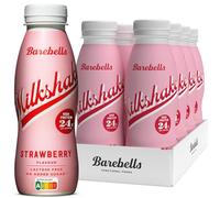 Barebells Milkshake - Batido de Proteínas 24g por Batido, Sin Lactosa, Sin Gluten, Sin Azúcares Añadidos, Sabor a fresa - Pack 8 Batidos x 330ml