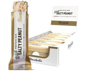 Barebells Proteinriegel - köstliche Eiweißriegel mit Schokolade - zuckerarm, 20 gramos de proteína, ohne Palmöl - Maní salado blanco, 12 x 55 g