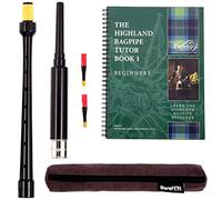 Barefoot Bagpiper Bagpipe Practice Chanter 18in Nickel Plated Engraved Ferrule. Bagpipes Piping Institute Tutor Book, 2 Bagpipe Practice Chanter Reeds, Bag Pipes Beginner. Bagpipes for Beginners Adult