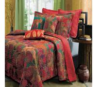 Barefoot Bungalow Groenlandia Home 3 Piezas Funda nórdica para Cama Jewel, algodón, 2-18x18 Jewel Decorative Pillows Featuring Elephant