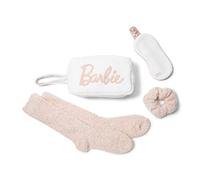 Barefoot Dreams CozyChic Barbie - Juego de corbata para el pelo, diseño de corbatas y gafas, listo para viajar, ropa de descanso de lujo, sal marina, rosa polvorienta, talla única