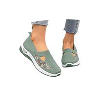 Barefoot Hombre Mujer Zapatos Pies Descalzos Transpirable Ligeras Cómodo Slip on Sneakers Zapatos sin Cordones Mujer Zapatos de caminar con plataforma ortopédica baratos, A verde., 42 EU