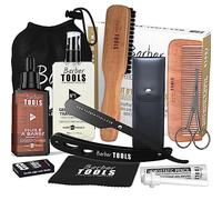 BARER TOOLS - Paquete, con cepillo + peine + tijeras + bolsa, kit de barba